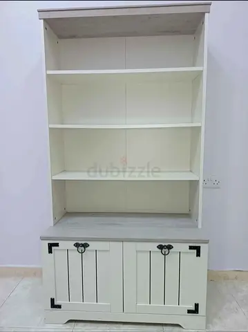 White Display Cabinet with Shelves and Bottom Storage (Selling Quick)