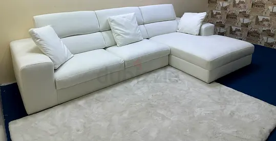 As perfect condition marina home white color lshape sofa