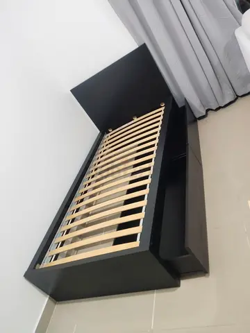 Ikea Malam single bed with IKEA mattress 90×200cm and 2 storage drawers underneath