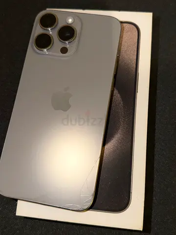 apple iPhone 15 Pro Max 256GB - Silver, minor screen crack Face ID disabled