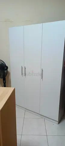 White 3-Door Wardrobe / Armoire in Good Condition
