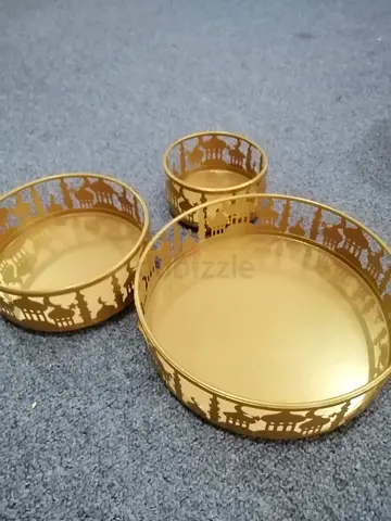 Arabic circular decorative tray x3