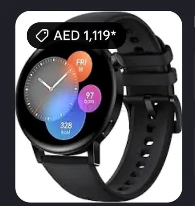 Huawei Watch GT 3 42MM smart watch in black.