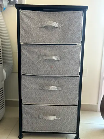 4-Drawer Fabric Storage Unit on Black Frame