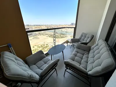 4-piece Outdoor Balcony Seating Set with Cushioned Sofa and Chairs