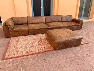 Marina home real Cow 🐄 Leather Modular sofa Five seater