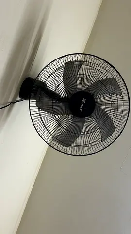 Used Wall-Mounted Fan (Black) - Good Working Condition