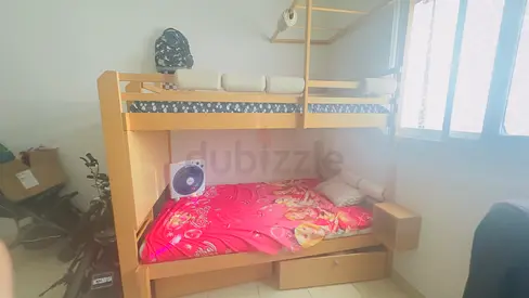 Solid Wood Bunk Bed with Storage Drawers — Good Condition
