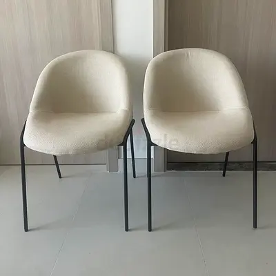 2 Cream Dining Chairs