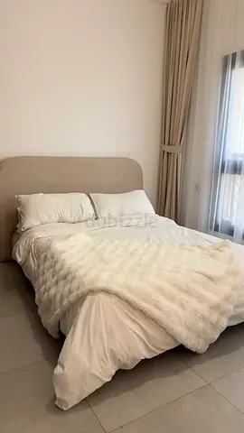 2 Double Bed Frame and Mattress with Upholstered Headboard