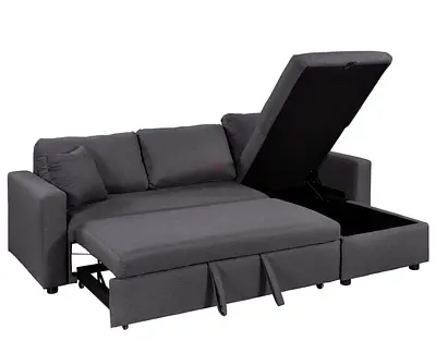 Brand New L Shape Storage Corner Convertible Sofa Cumbed For Sale