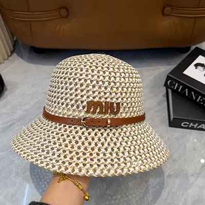 MIU MIU cocoa brown hat