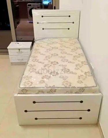 Single bed with side table with out mattress