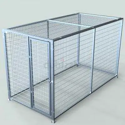 Galvanized Outdoor Metal Dog Kennel Run with Lockable Door