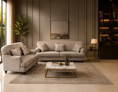 sofa set 3+2 Seater Grey Fabric from Home center