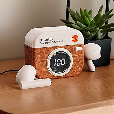 Portable Bluetooth Speaker with Digital Display + True Wireless Earbuds (Used)