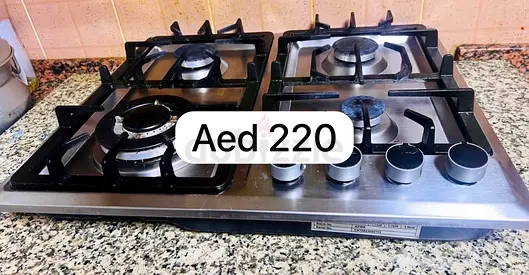 Built-in 4-Burner Gas Hob (Stainless Steel) - Good Working Condition
