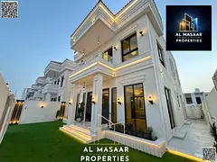 A 4-bedroom master villa in Al Helio, opposite Ajman Park, featuring two majlis (formal sitting room