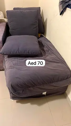 Single grey chaise lounge/sofa section with cushions - good condition