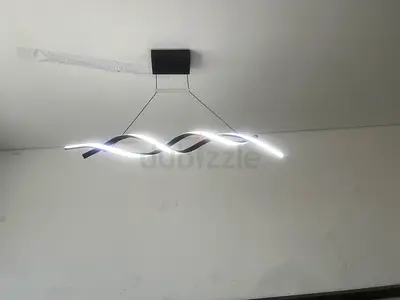 Modern LED Wave Pendant Light - Black Finish