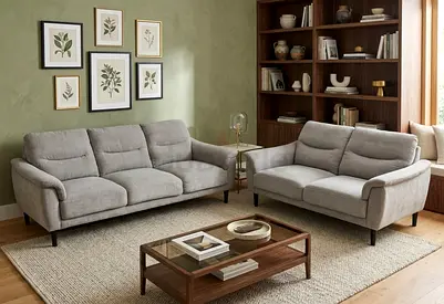 Light Grey 3-Seater and 2-Seater Sofa Set - Good Condition