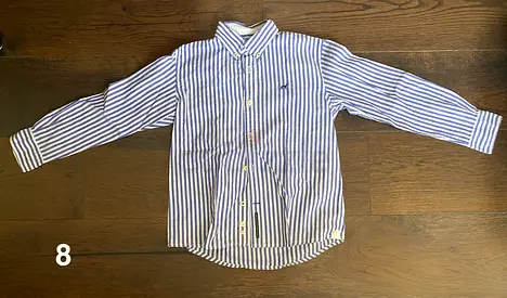 Boys striped button-down long sleeve shirt - size 8