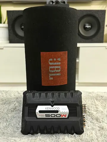 JBL BASSTUBE CS1200T 1000W MAX WITH KENWOOD 4 CHANNEL AMPLIFIER KAC-M645 500W FOR SALE