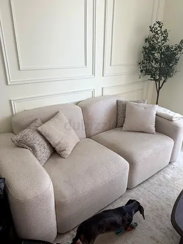Light Beige 3-Seater Sofa with Cushions - Good Condition
