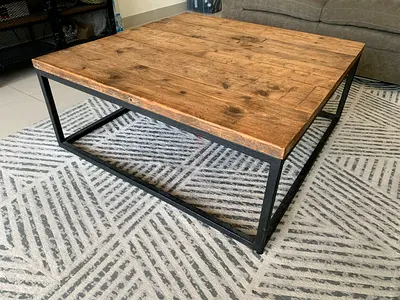 Solid Wood Center Table (100% Iron Frame)