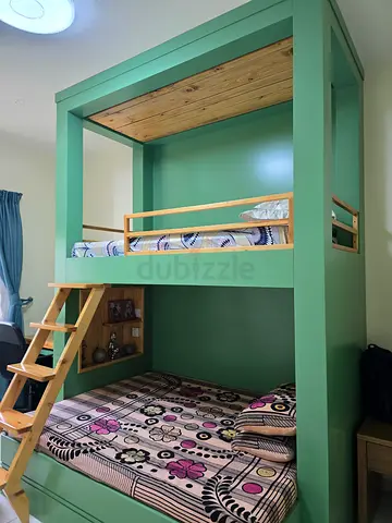 Custom made bunk bed with study table for sale