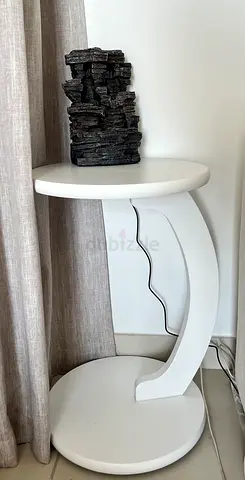 White Curved Side Table / Bedside Table