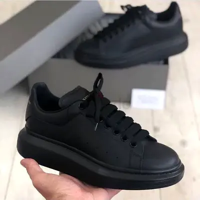 Black Chunky Leather Sneakers - Size 36 to 45