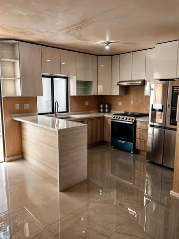 Modern L-shaped Kitchen with Island — Excellent Condition