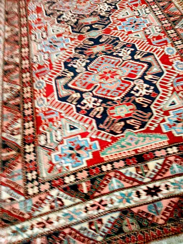 Handwoven Middle Eastern-Style Area Rug — Excellent Condition
