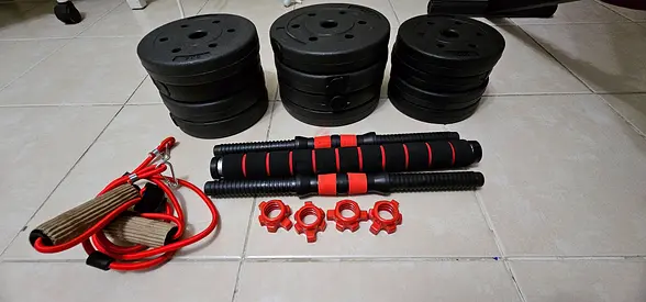 24kg Dumbell set with detachable rod