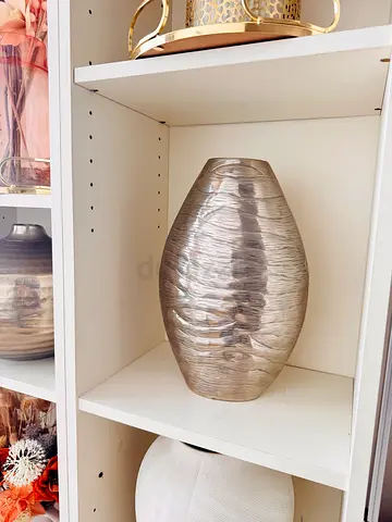 Silver Decorative Vase - Modern Metallic Accent in excellent condition