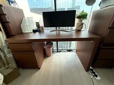 Office Wood Study/Computer Desk with Drawers