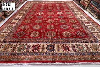 4 x 5 m Large Afghan Traditional Red kazak Wool Rug majlis carpet big area carpet