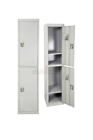 NEW  Metal 2-Door Staff Locker Cabinet - Grey, Good Condition