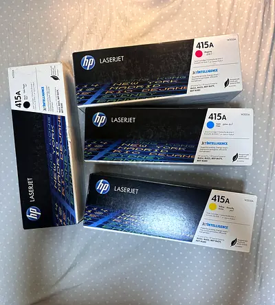 Set of 4 HP 415A LaserJet Toner Cartridges - Brand New