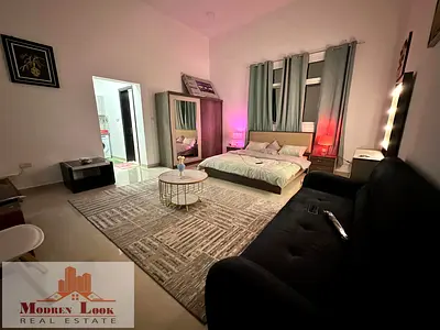 M/3500 European Community Luxurious Finishing Studio Furnshid Separate Kitchen Khalifa city a