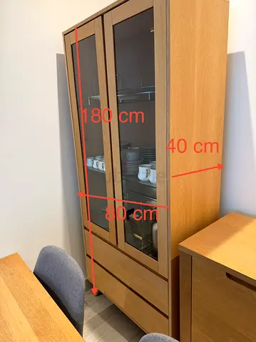 Elegant Wooden Display Cabinet with Glass Doors – Modern storage