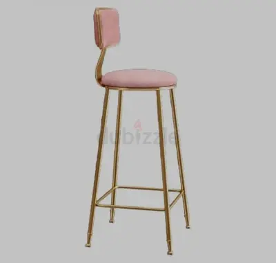 2 Bar stools Pink and blue Velvet removable Backrest Bar Stool