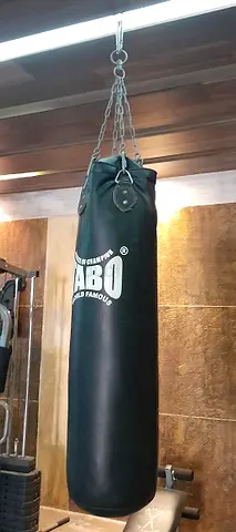 Punching bag with hanging chains