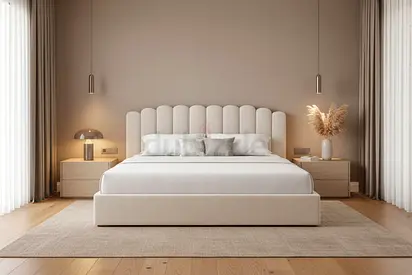 Scallop headboard super king bed frame