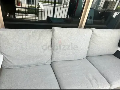 Garden lounge set for sale. Includes one 3-seater sofa and two armchairs and 1 table