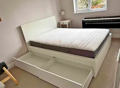 Ikea malm queen size bed frame with matters