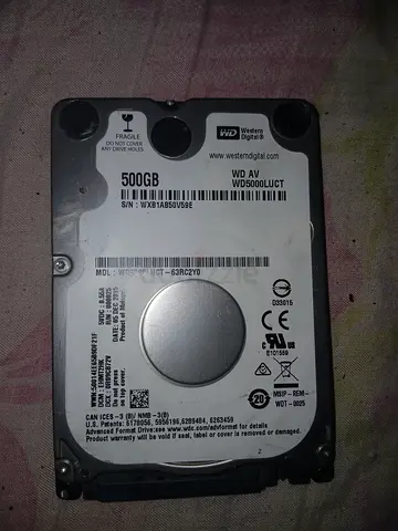 Used 500GB WD 2.5 SATA Laptop Hard Drive (WD5000BPVT)