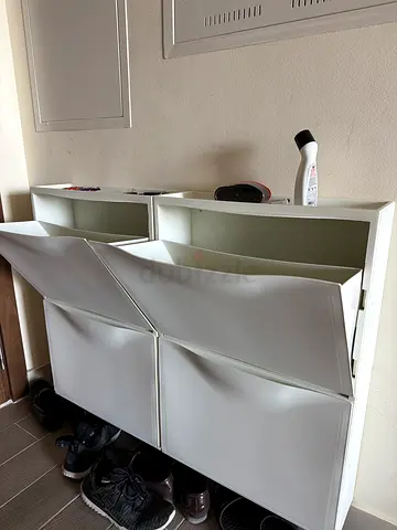 White 4-Drawer Shoe Cabinet / Storage Unit - Good Condition