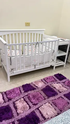 White Wooden Baby Crib with Mattress and Bumper — Good Condition